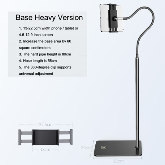 SSKY L6 Bedside Sofa Live Landing Phone Tablet Computer Bracket, Style: Base Heavy Version (Black) by SSKY