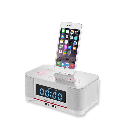 A8 Charging Base Audio NFC Bluetooth Speaker Alarm Clock, Specification: US Plug(White) - Desktop Speaker by buy2fix | Online Shopping UK | buy2fix