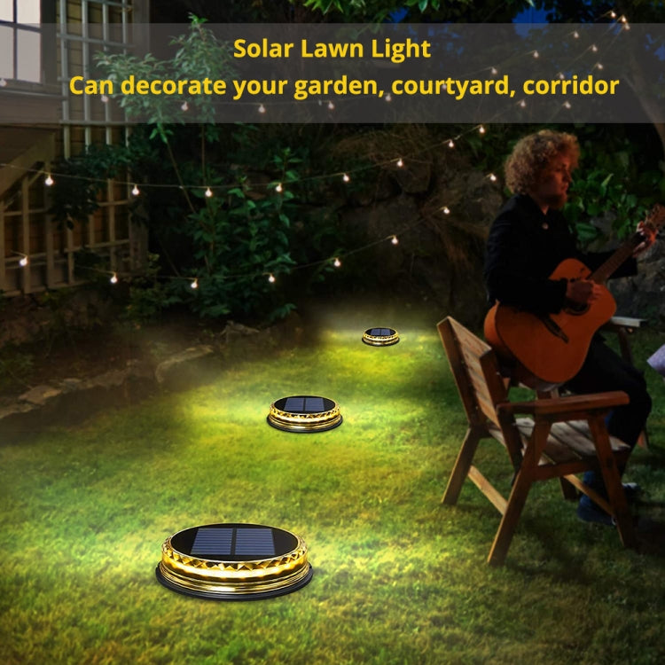 A21 LED Underground Buried Lamp Solar Lawn Light Outdoor Courtyard Garden Landscape Light(Warm Light) by buy2fix