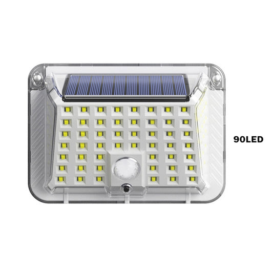90 LED Solar Wall Light Garden Four-Sided Luminous Solar Light Human Body Induction Waterproof Outdoor Light by buy2fix