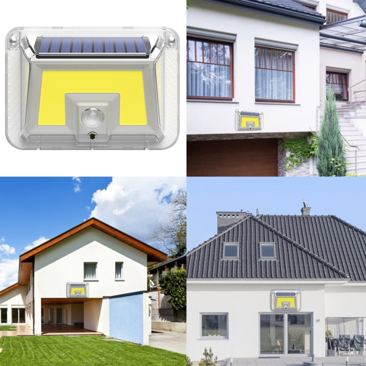 90 LED Solar Wall Light Garden Four-Sided Luminous Solar Light Human Body Induction Waterproof Outdoor Light by buy2fix