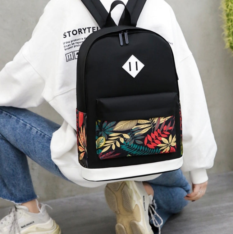 3 in 1 College Style Casual Backpack Student USB Charging Backpack(Black) by buy2fix