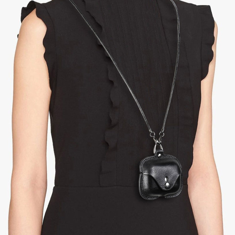 CONTACTS FAMILY CF1122A AirPods Pro Leather Protective Case with Necklace for AirPods Pro(Green) by CONTACTS FAMILY