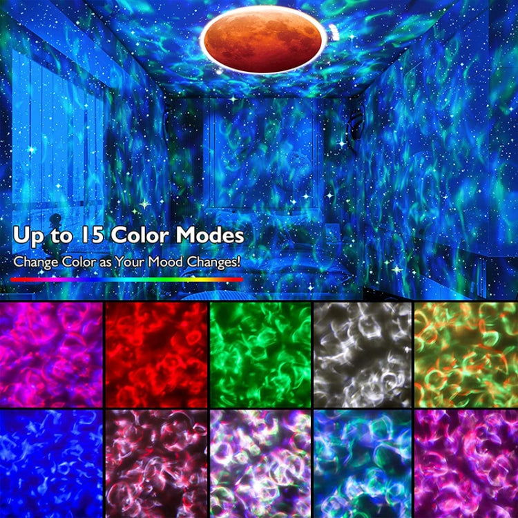 DQ-M3 LED Rotating Starry Sky Light Bluetooth Music Planets Ocean Projector Support TF Card,Style: USB Powered(Black) by buy2fix