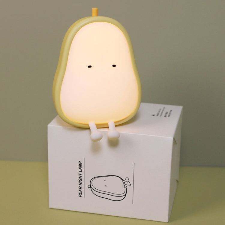 Pear Shape Night Light Silicone Soft Bedroom Warm Light LED Night Light(Warm White Light) by buy2fix