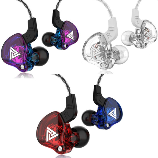 QKZ AK6 2 PCS In-Ear 3.5mm Wired Subwoofer Sports Earphones(AK6-Blue+Red) - In Ear Wired Earphone by QKZ | Online Shopping UK | buy2fix