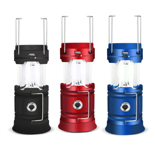 5803 Solar Camping Lamp Outdoor LED Emergency Portable Light Support USB Output(Red) by buy2fix