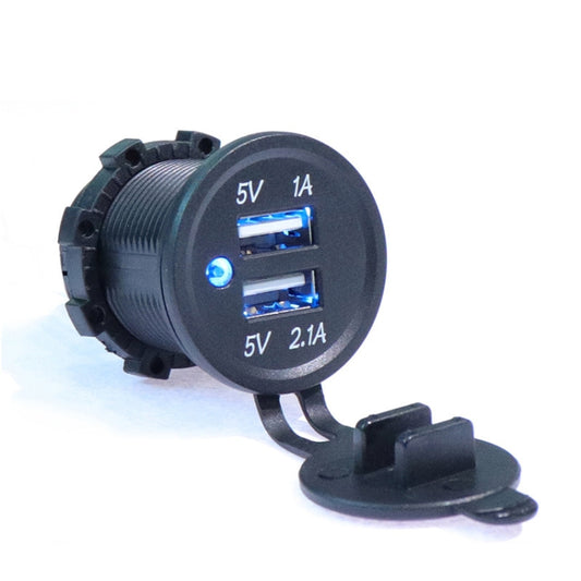 KWG-P1 Car Motorcycle Ship Modified USB Charger 5V 3.1A With Blue LED Lamp Display Waterproof And Dustproof Car Charger by buy2fix