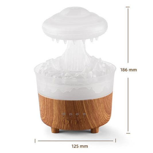 V50 Desktop Colorful Night Light Humidifier Wood Grain Water Drop Aroma Diffuser, Spec: US Plug(White) by buy2fix