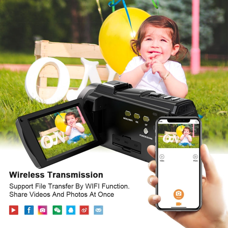 HDV265K 5K 30FPS 3.0-Inch HD Digital 3X Optical Zoom Outdoor Sports DV Camera UK Plug(Black) by buy2fix