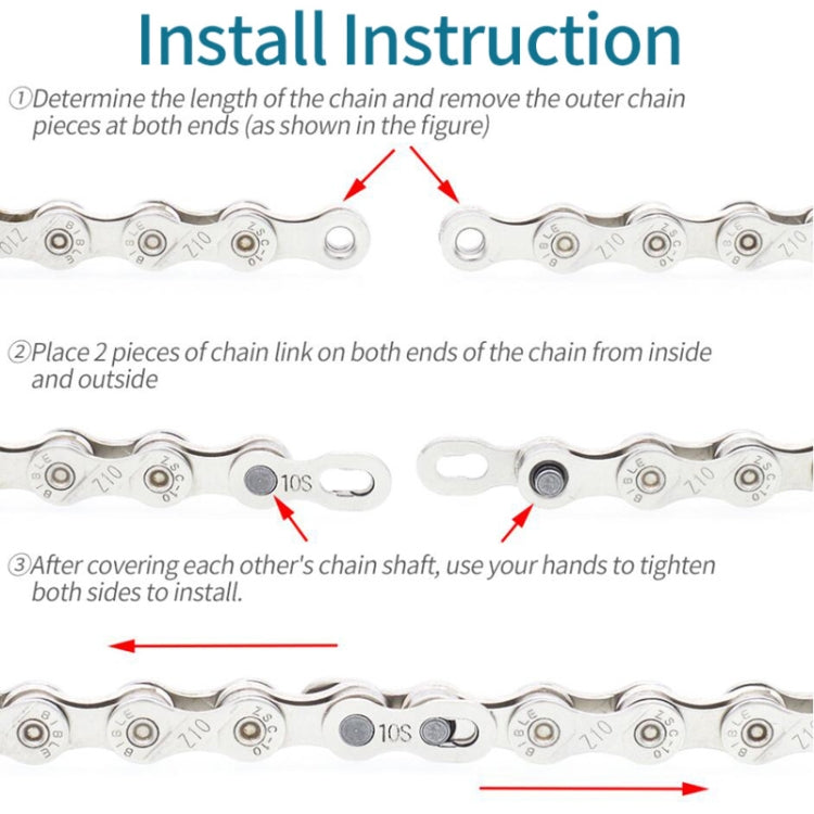 3 Pairs 6/7/8 Speed (Gold) ZH405 Mountain Road Bicycle Chain Magic Buckle Chain Quick Release Buckle - Bicycle Chains & Rounds by buy2fix | Online Shopping UK | buy2fix