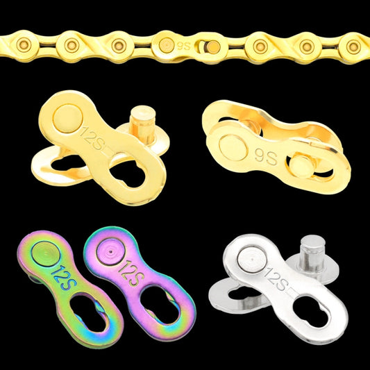 3 Pairs 12 Speed (Gold) ZH405 Mountain Road Bicycle Chain Magic Buckle Chain Quick Release Buckle by buy2fix