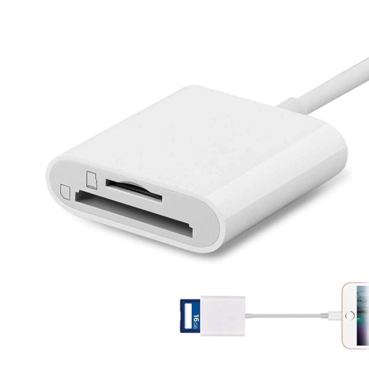 8 Pin to SD + TF Card Reader 2 in 1 Adapter For iPhone / iPad, Cable Length: 9.7cm(Double Slots) by buy2fix