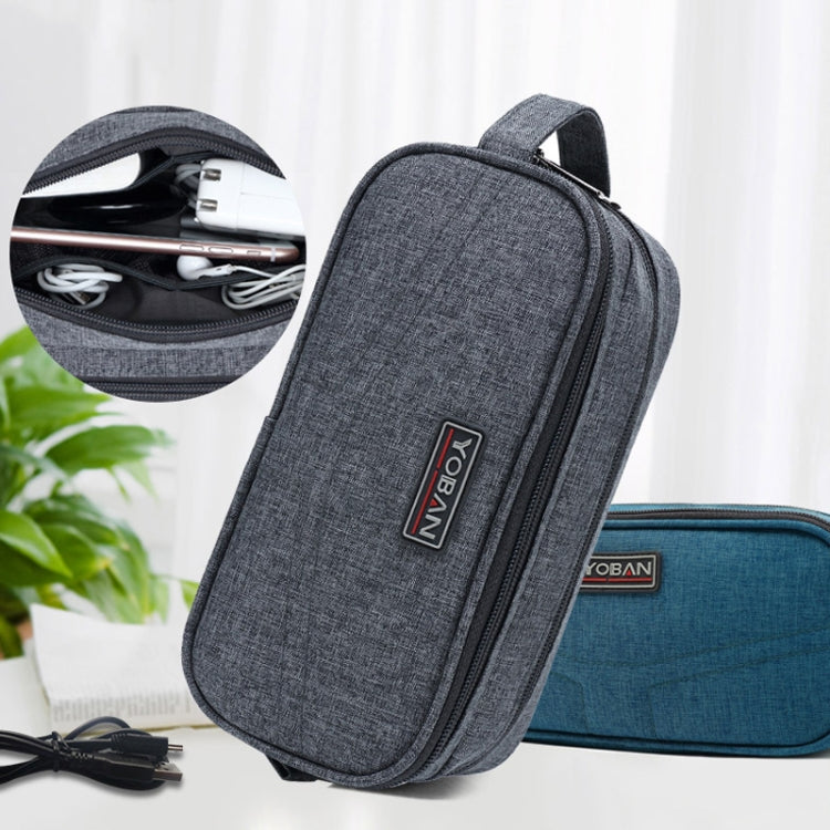 YOBAN Y-1054 Travel Digital Accessories Storage Bag Multifunction Waterproof Data Cable Charger Card Reader Finishing Package(Blue) by buy2fix