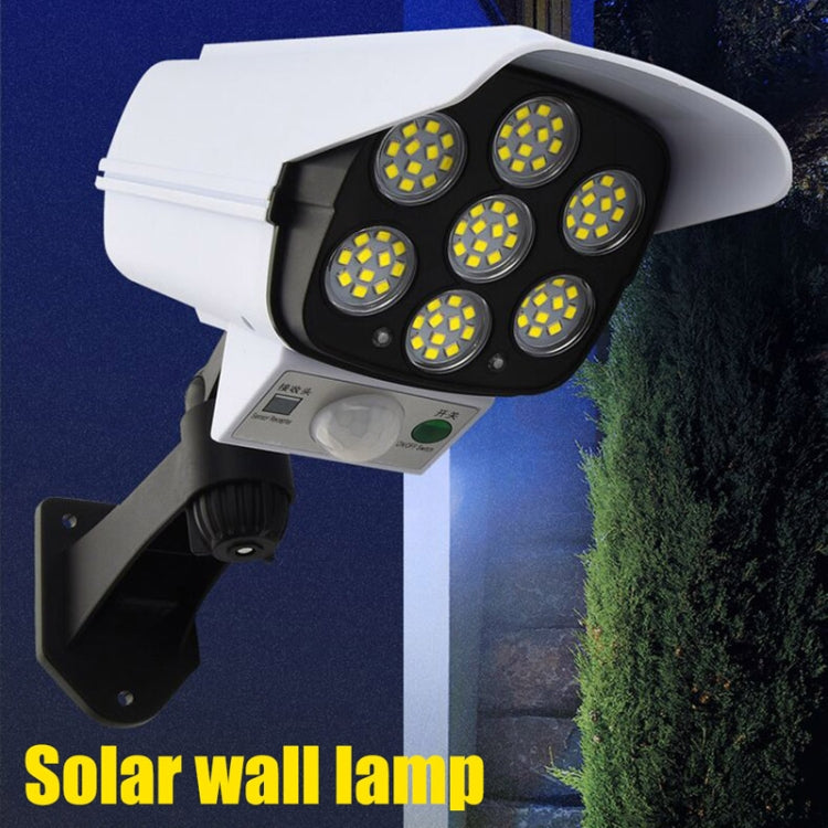Solar Sensor LED Wall Light Simulation Surveillance Camera Glare Anti-Thief Street Lamp, Style: Remote Control (77LED) by buy2fix