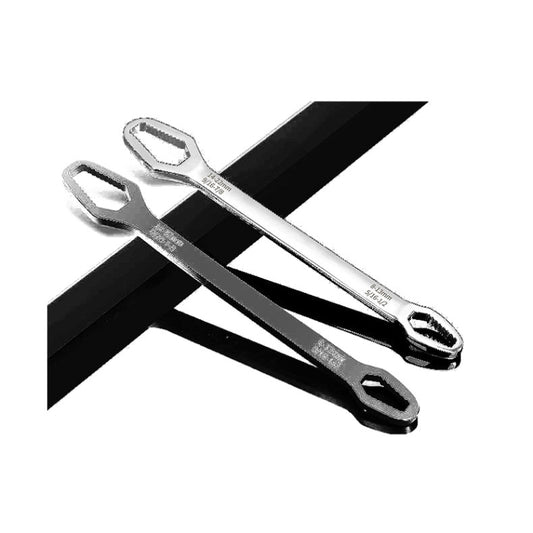 Multi-Function Plum Wrench Open Adjustment Double-Headed Self-Tightening Wrench(Black) by buy2fix