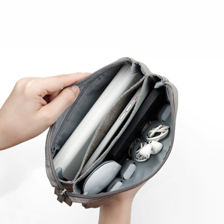 Baona BN-E002 Dual-layer Digital Storage Bag Data Cable Travel Organizing Bag(Grey) by Baona
