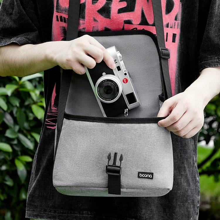 Baona BN-H013 Camera Shoulder Bag SLR Lens Storage Handbag(Light-Thin Gray) by Baona