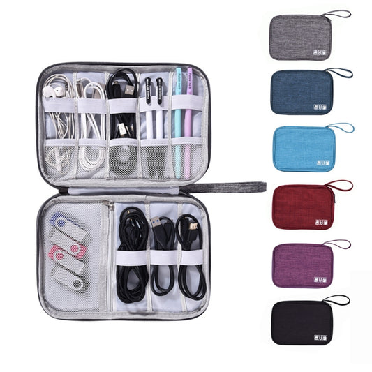 Data Cable Storage Box Waterproof Digital Package Charging Earphone Storage Box U Disk Multi-Function Finishing Box(Violet) by buy2fix