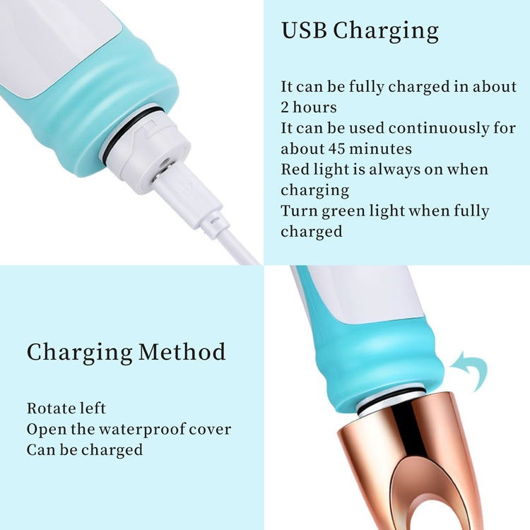 Electric Bath Massage Brush 4 In 1 Multi-Function Long-Handled Scrubbing Device(Blue) by buy2fix