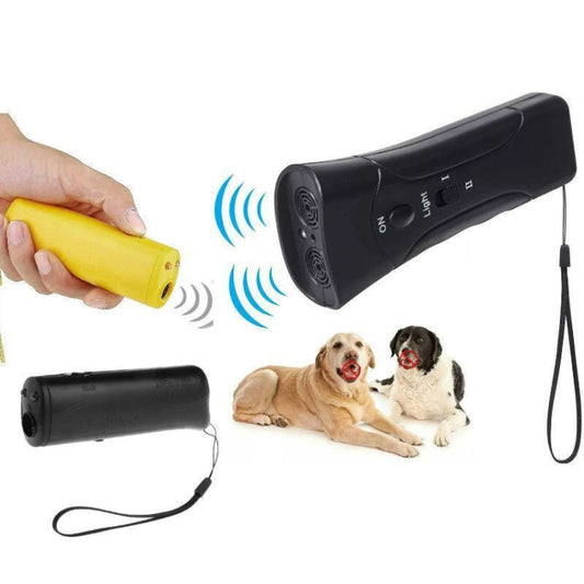 LED Flashlight Ultrasonic Dog Repeller Portable Dog Trainer, Colour: Single-headed Yellow(Colorful Package) by buy2fix