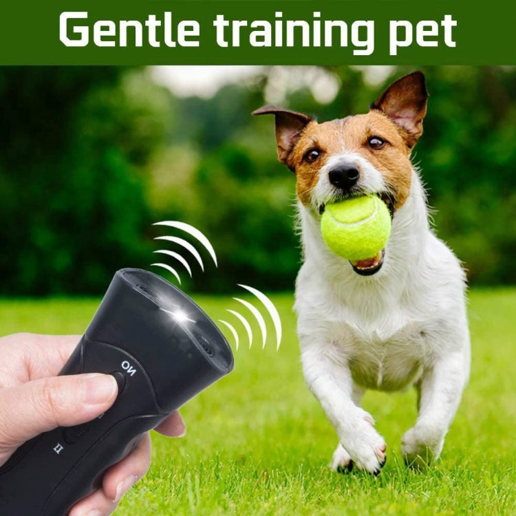 LED Flashlight Ultrasonic Dog Repeller Portable Dog Trainer, Colour: Single-headed Yellow(Colorful Package) by buy2fix
