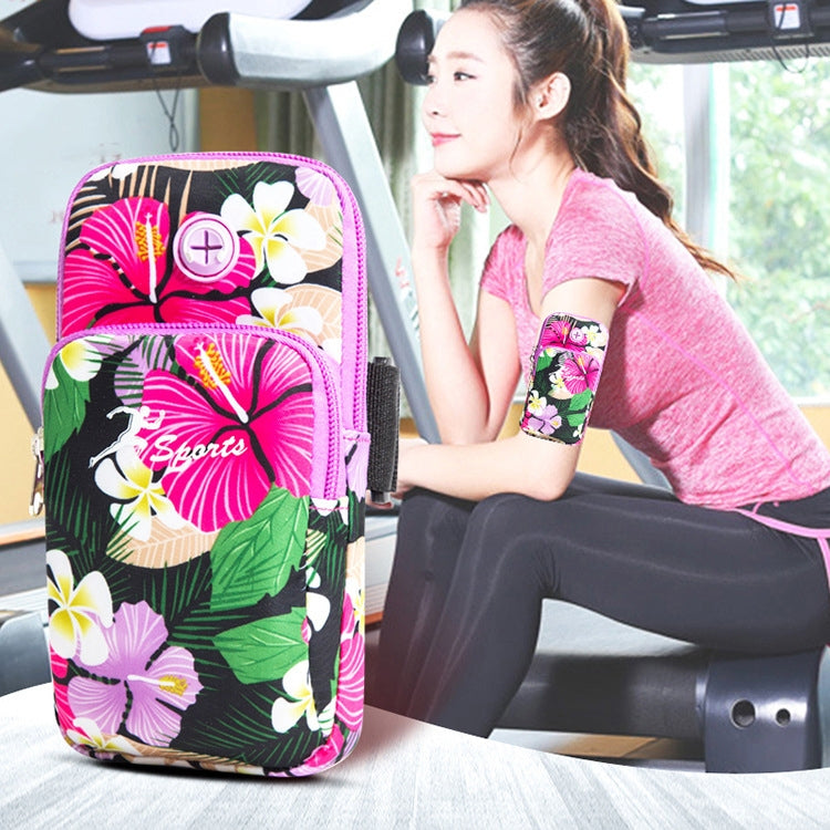 2 PCS B031 Running Mobile Phone Sports Arm Bag Outdoor Sports Fitness Mobile Phone Bag Wrist Bag(Purple Large) - 5.5~6.5 inch by buy2fix | Online Shopping UK | buy2fix