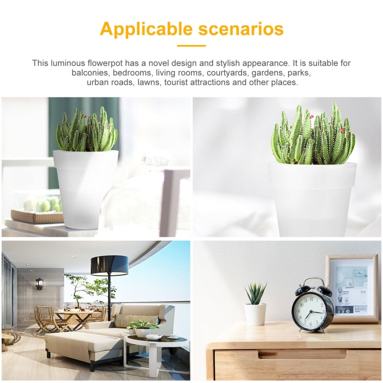 LED Solar Flower Pot Light Garden Light Luminous Flower Pot Light Lawn Light Christmas Decoration Light(White Light) by buy2fix