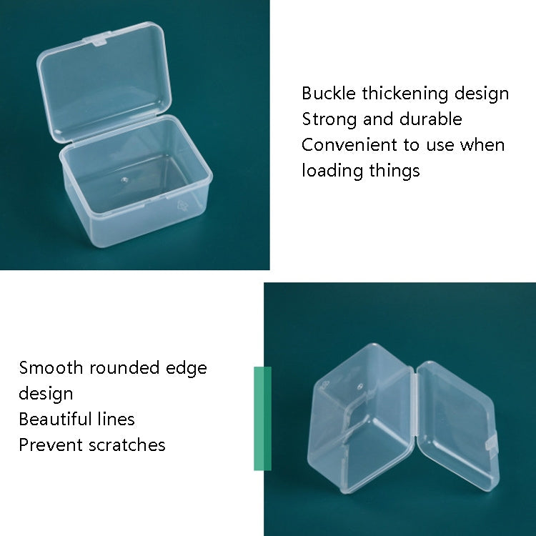20 PCS Rectangular Plastic Box Transparent Stationery Storage Box PP Tool Parts Accessories Box by buy2fix