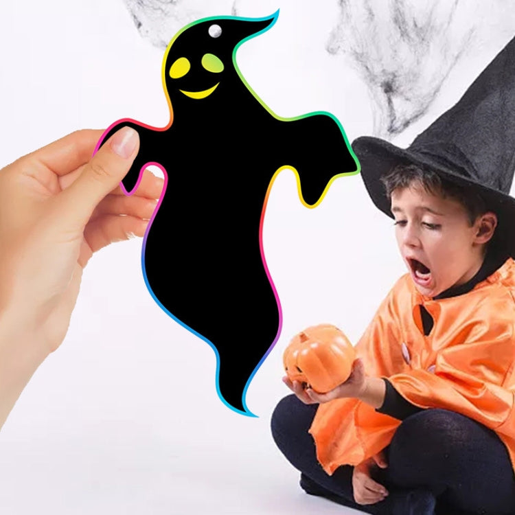 24 PCS / Set GG-24 Children Colorful Halloween Scratch Painting Set DIY Funny Ornaments Holiday Scratch Painting Paper by buy2fix