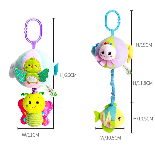 Three-dimensional Animal Baby Music Pull Bell Cloth Ball Bed Hanging Toy Baby Comfort Plush Bed Bell(Sky Series 2B) by buy2fix