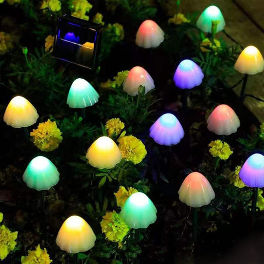 6.5m 30 LEDs Solar Mushroom Lawn Light Outdoor Waterproof Garden Villa Landscape Decorative String Lights(Colorful Light) by buy2fix