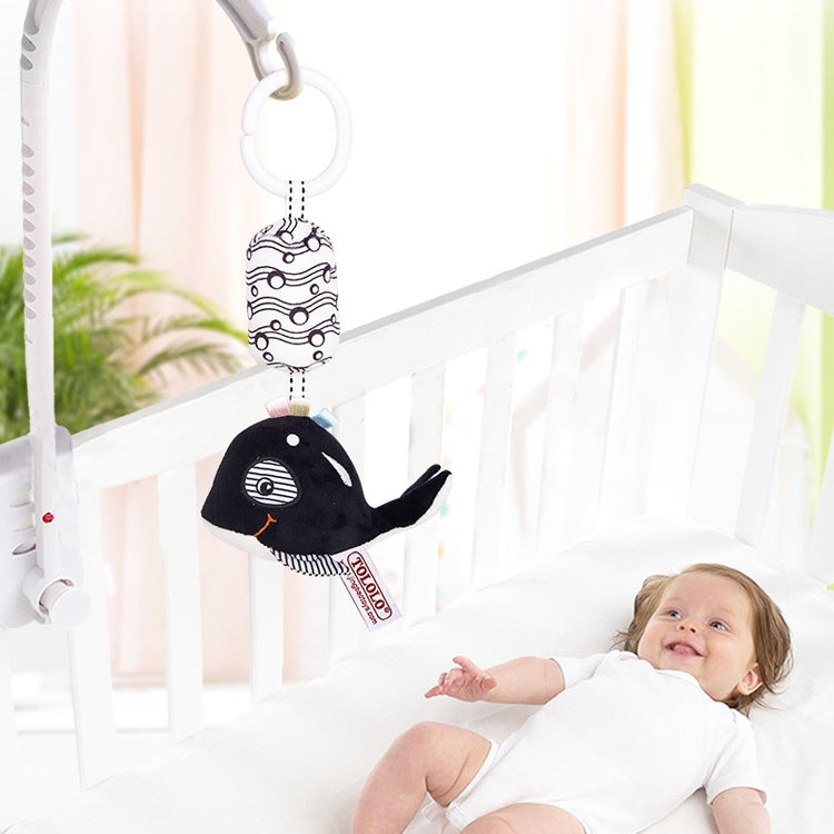 TOLOLO T168231-4 Newborn Bed Bell Early Education Toy Visually Inspires Black And White Wind Chimes Baby Bed Hanging(4B Striped Fish) by buy2fix