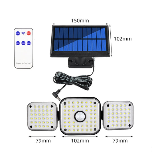 112 LED Solar Split Type Courtyard Lamp Outdoor Waterproof Corridor Garden Human Body Sensing Street Light by buy2fix