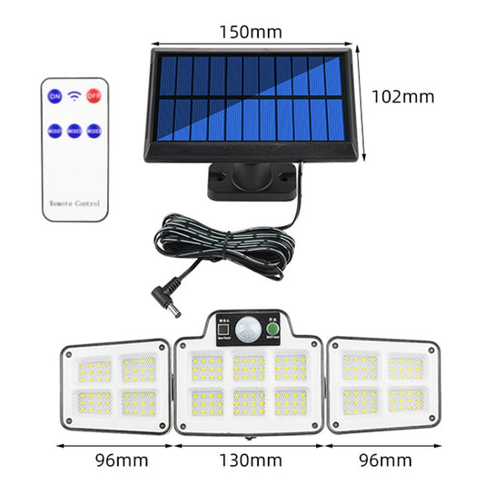 168 LED Solar Split Type Courtyard Lamp Outdoor Waterproof Corridor Garden Human Body Sensing Street Light by buy2fix