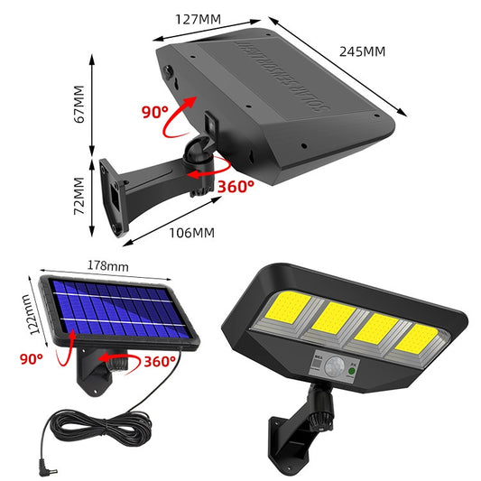 TG-TY081 LED Solar Wall Light Body Sensation Outdoor Waterproof Courtyard Lamp with Remote Control, Style: 138 COB Splitable by buy2fix