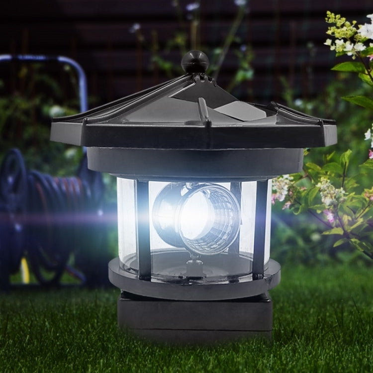 Outdoor Waterproof LED Solar Rotating Lighthouse Garden Decoration Induction Landscape Light(Red) by buy2fix