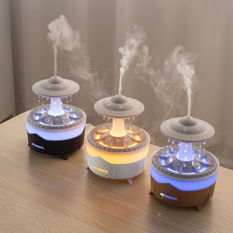 UFO Water Drop Aromatherapy Humidifier Desktop Remote Control Diffuser, Plug: US Plug(Wood Grain) by buy2fix