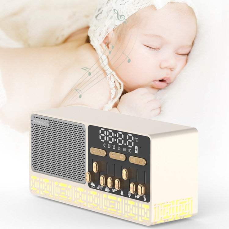 Manovo V1 Desktop White Noise Sleep Aid Speaker Home Alarm Clock Bluetooth Speaker(Gold) - Desktop Speaker by buy2fix | Online Shopping UK | buy2fix