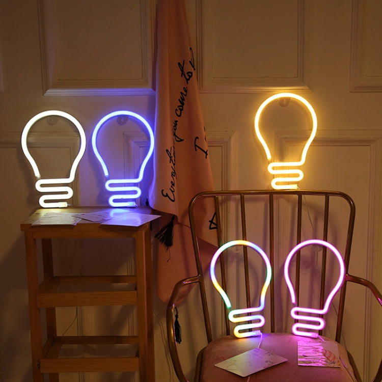 Bulb Neon Light Battery USB Dual-Power LED Decorative Modeling Lamp(Warm Light) by buy2fix