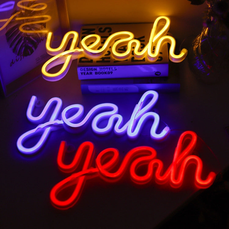 LED Yeah Neon Lights Bedroom Decoration Night Light(Blue Light) by buy2fix