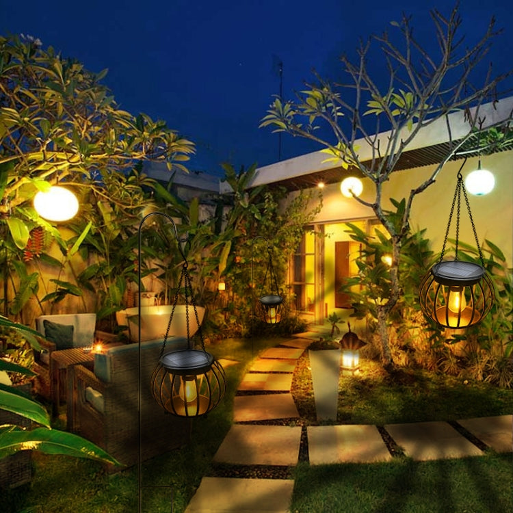 Solar Pumpkin Lantern Outdoor Hanging Garden Courtyard Villa Decoration LED Light by buy2fix