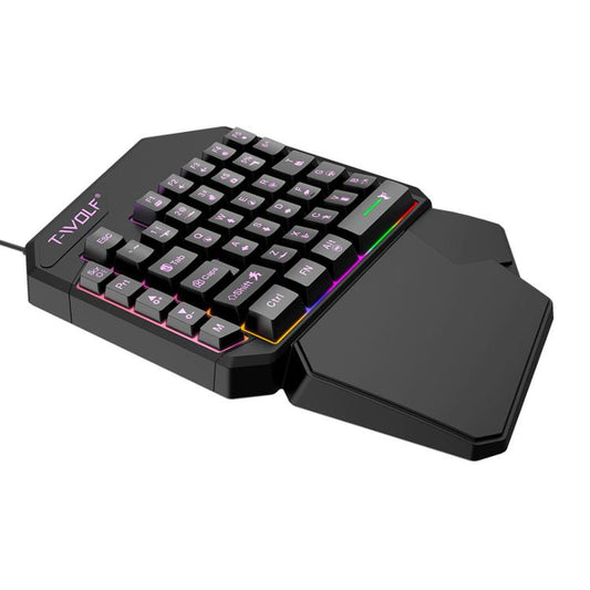 T-WOLF Mobile Gaming One-Handed Keyboard,Specification: T19 Keyboard by T-WOLF