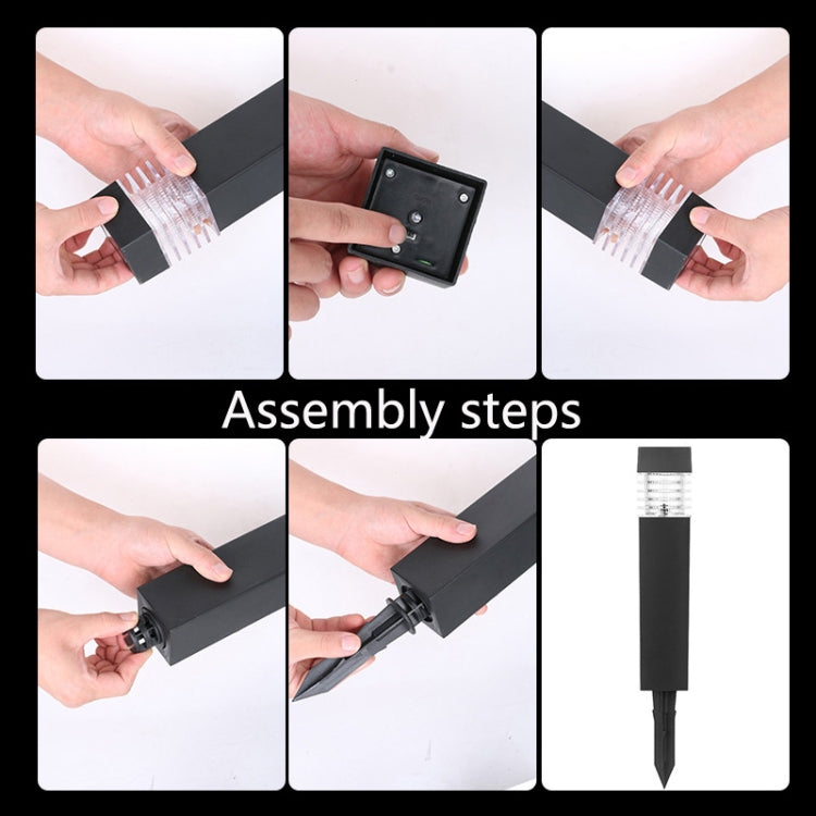 Solar Waterproof Outdoor Landscape Square Column Lawn Light(White Light) by buy2fix