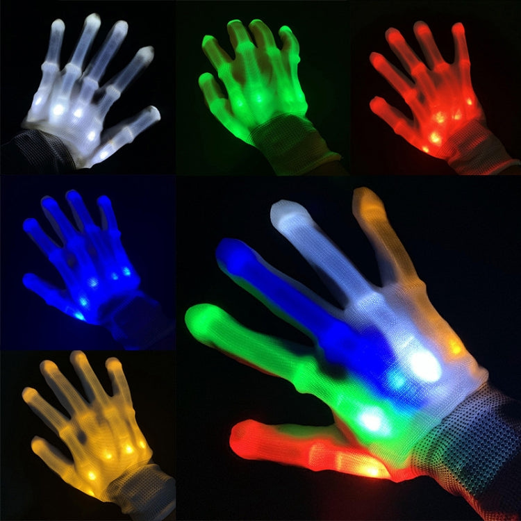 1 Pairs Hand Bones LED Glowing Gloves, Size: XL(Colorful) by buy2fix
