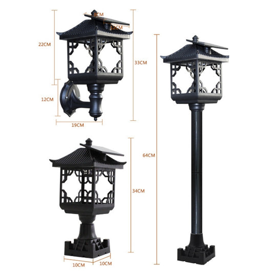 8 LED Solar Outdoor House Appearance Lawn Garden Decoration Light(Black Wall Lamp) by buy2fix