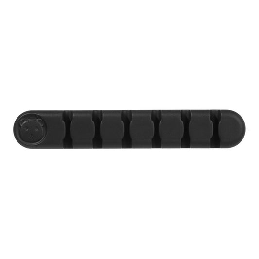 6 Holes Bear Silicone Desktop Data Cable Organizing And Fixing Device(Black) by buy2fix