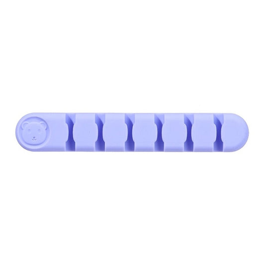 6 Holes Bear Silicone Desktop Data Cable Organizing And Fixing Device(Lilac Purple) by buy2fix