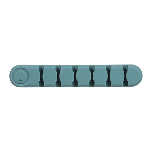 6 Holes Bear Silicone Desktop Data Cable Organizing And Fixing Device(Dark Green) by buy2fix