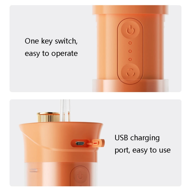 S57 Household Portable Electric Tooth Flusher(Orange with 4 Nozzles) by buy2fix